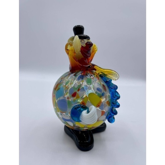 Vintage Murano Glass Fat Belly Round Clown Figurine Italy Rare Hollow Belly 7” - Picture 6 of 9